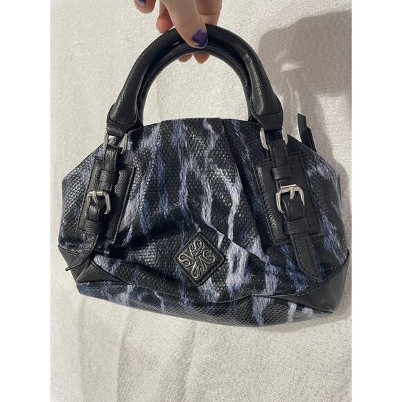 SIMPLY VERA WANG Faux Snakeskin Hobo Blue & Black purse Small - Picture 1 of 7